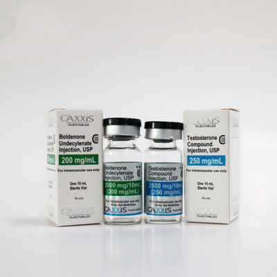 CAXXIS स्टेरॉयड 10ml शीशी लेबल और सिल्वर फ़ॉइल स्टैम्पिंग के साथ बॉक्स