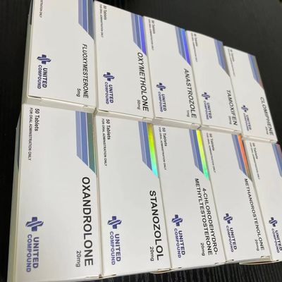 Winstrol टैबलेट पेपर बॉक्स प्रिंटिंग, स्टैम्पिंग सिल्वर फ़ॉइल एम्बॉस्ड मेडिसिन पिल बॉक्स