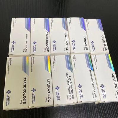 Winstrol टैबलेट पेपर बॉक्स प्रिंटिंग, स्टैम्पिंग सिल्वर फ़ॉइल एम्बॉस्ड मेडिसिन पिल बॉक्स